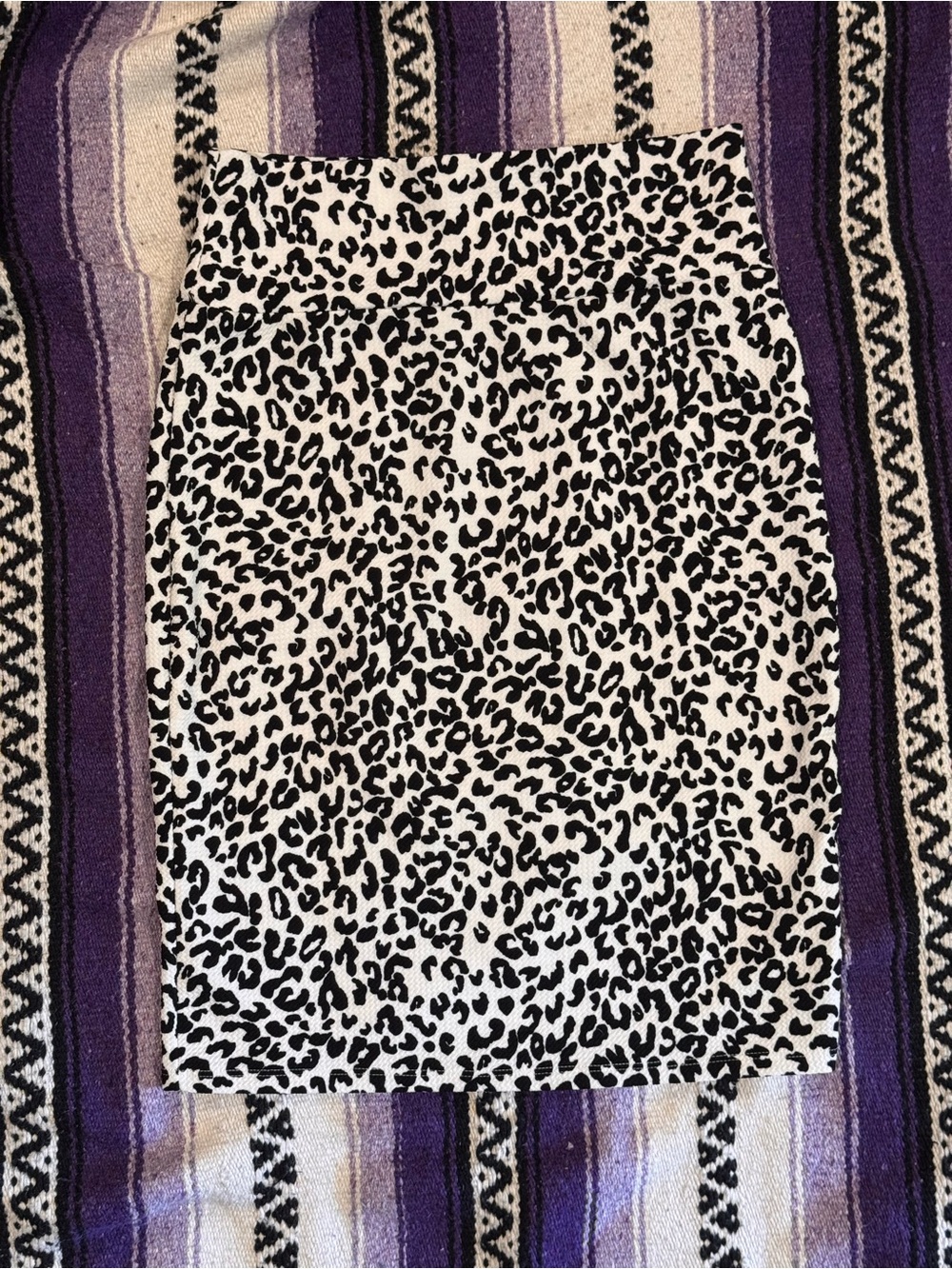 LuLaRoe Black and White Leopard Print Skirt